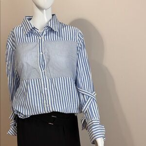 Walter Baker Blue Striped Women's Top Size L